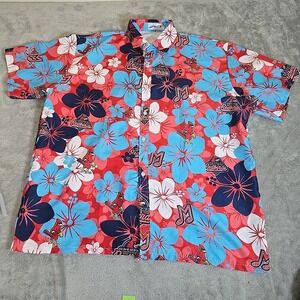 Memphis Redbirds Shirt Mens‎ XL Hawaiian Floral Print Button Down Embasy Suites